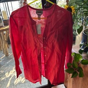 Talbots Pink Linen Top